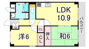 サンラヴィーヌ甲陽園の物件間取画像